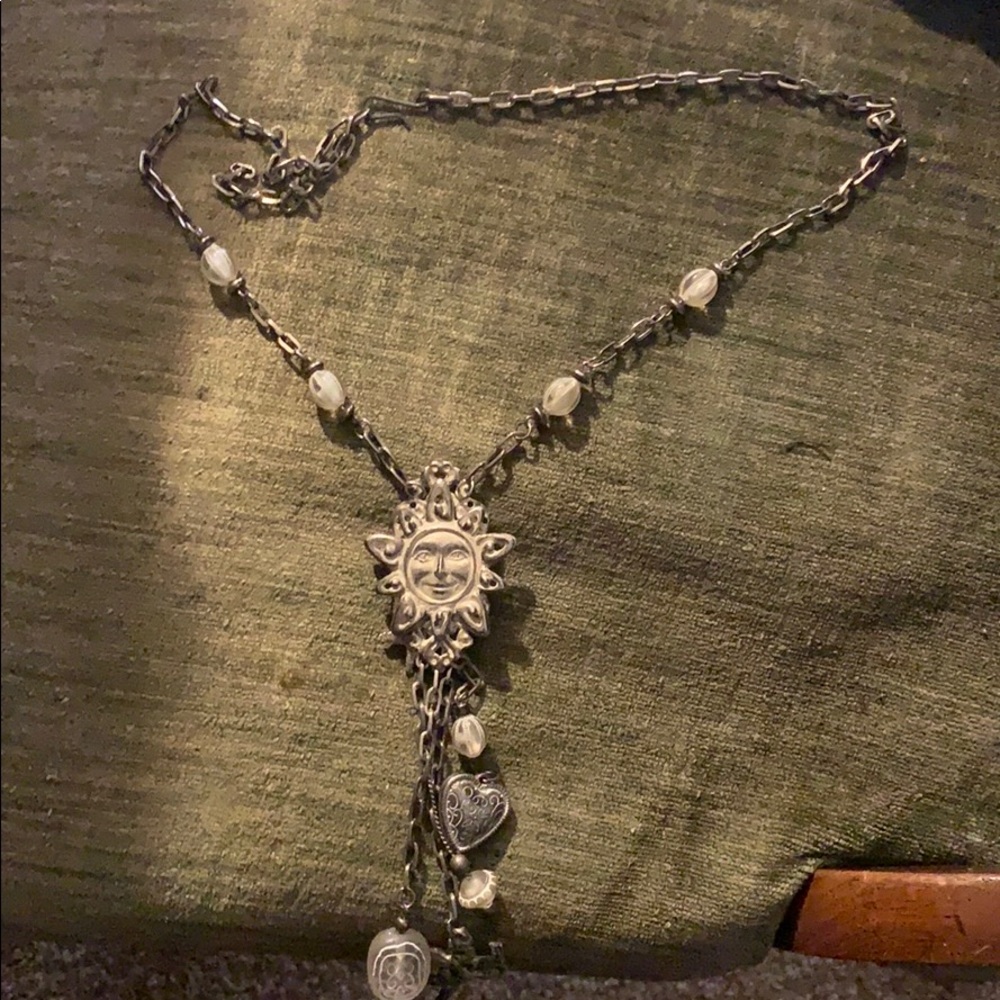 Vintage sun moon and stars pendant necklace